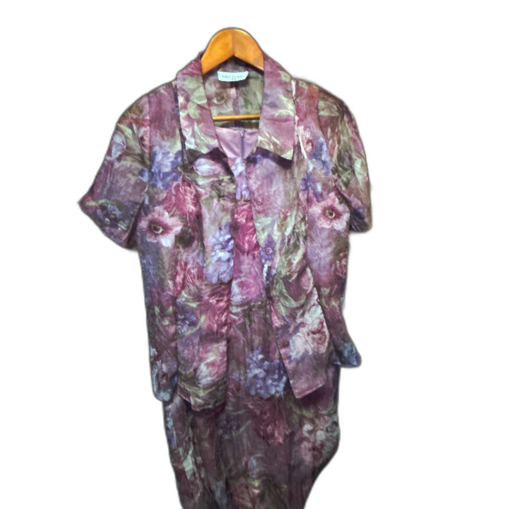 Vintage Miss Dorby Floral Dress and Jacket Set Medium - Picture 2 of 11